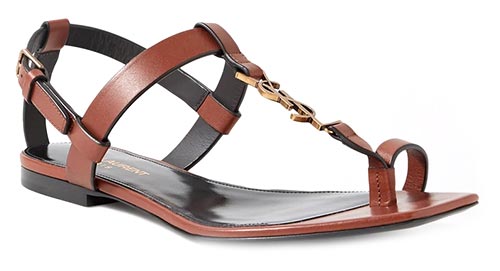 Cassandra logo-embellished leather sandals, Saint Laurent